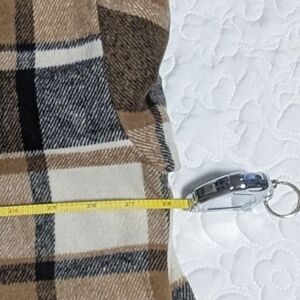 Women's Plaid Brown and Cream Long Jacket/ Dress